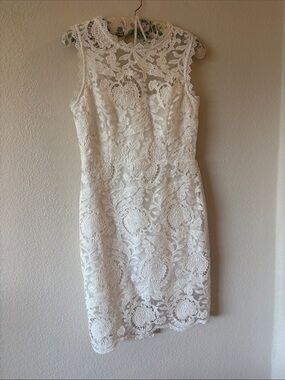Just Me White Lace Midi Dress